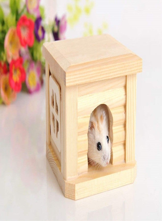 Litewoo Wooden Hamster House Chew Toy Luxury Exquisite House for Mouse Chinchilla Rat Gerbil and Dwarf Hamster - Image 1